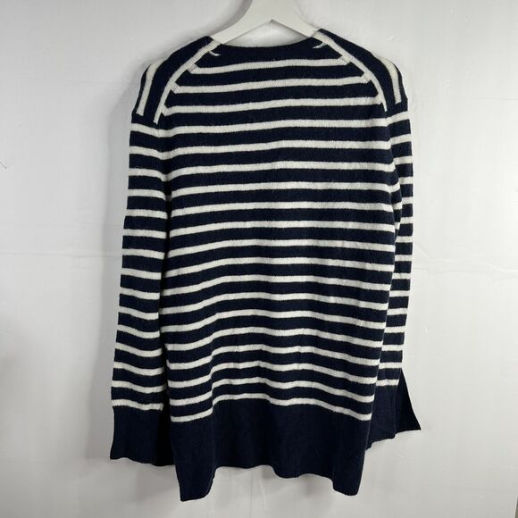 Madewell Sz S Cardigan Sweater Cozy Walker Striped Wool Alpaca Blend Nautical - Picture 10 of 11